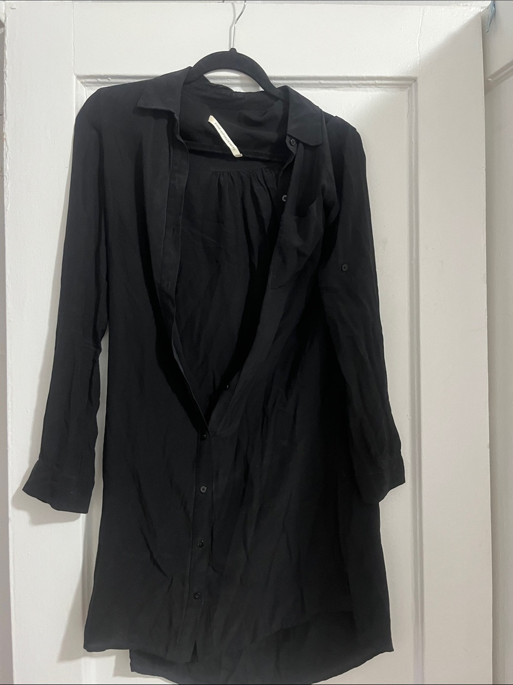 Diane Von Furstenberg Black Midi Shirt Dress